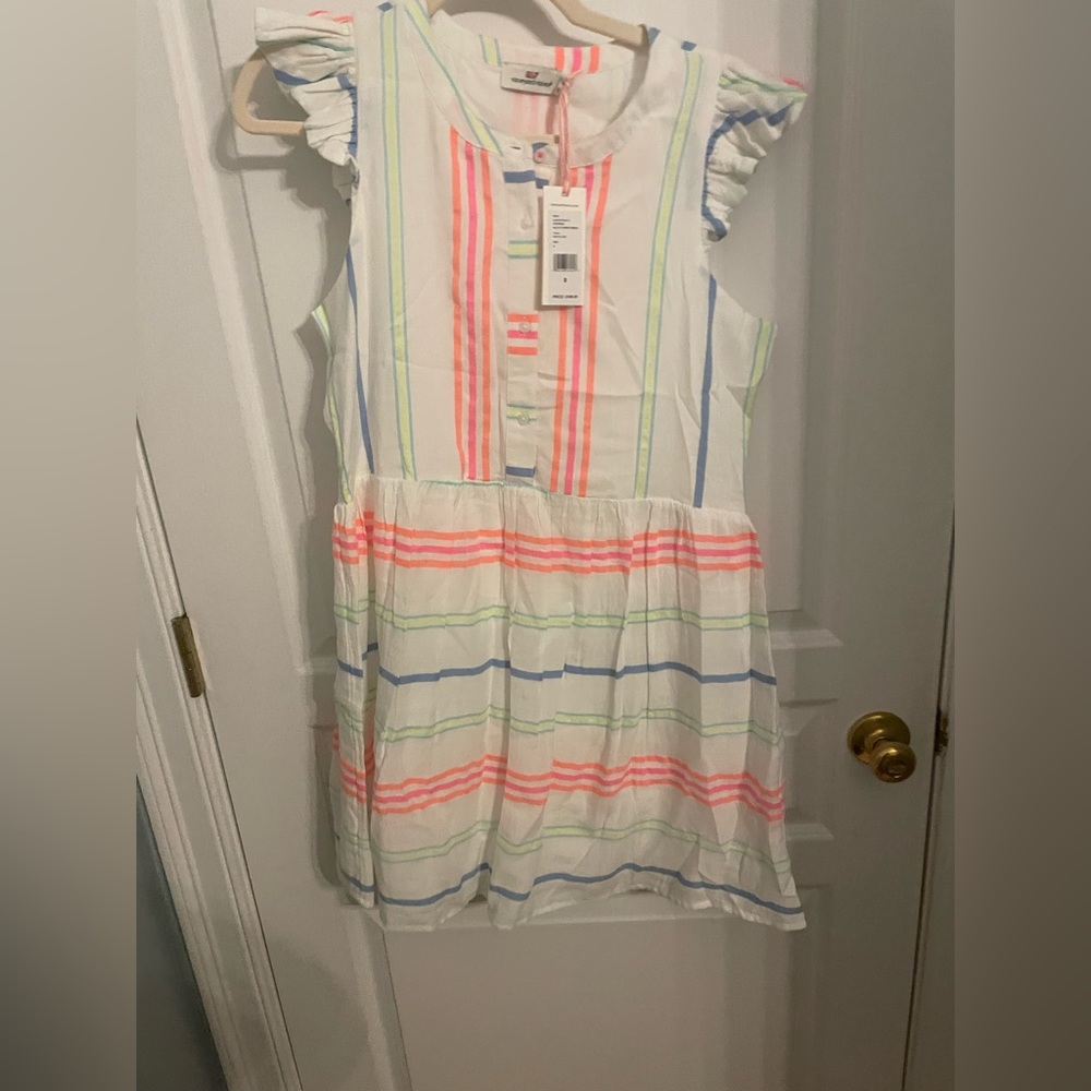 vineyard vines striped summer dress - size 8